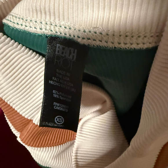 BEACH RIOT Melinda Colorblock Rib Knit Legging Green- Size XS - Picture 5 of 6